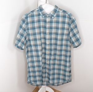 🎄 North Face NWT Monanock Shirt Storm blue Pluto plaid medium blue grey Flash